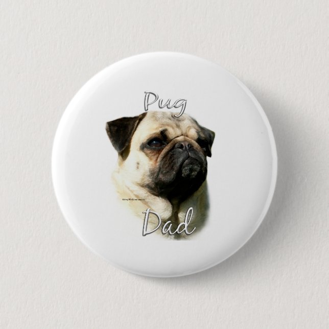 Badge Rond 5 Cm Carlin (fawn) Papa 2 (Devant)