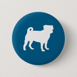 Badge Rond 5 Cm Carlin Fête Blue Thème Célébration