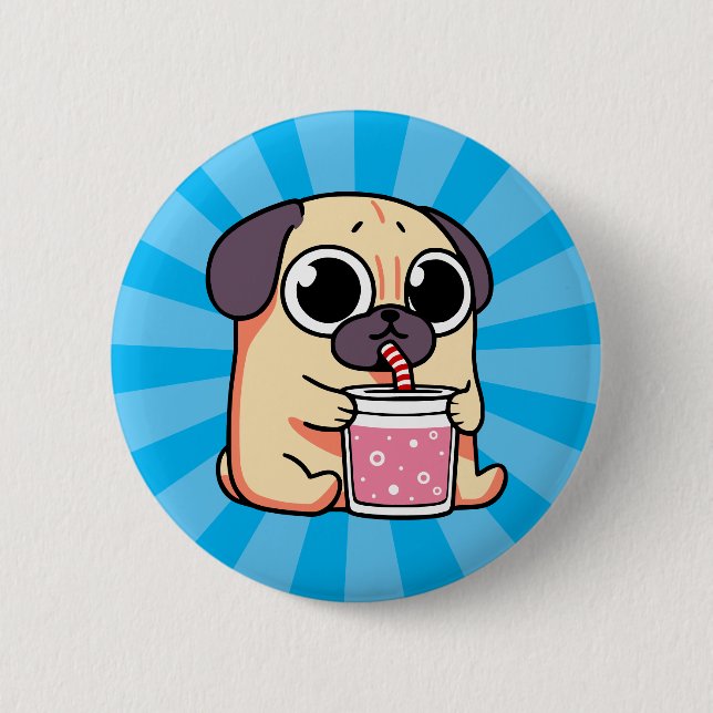 Badge Rond 5 Cm Carlin mignon (Devant)