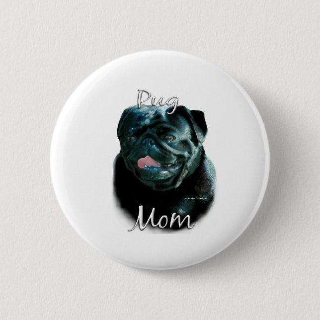 Badge Rond 5 Cm Carlin (noir) Maman 2 (Devant)