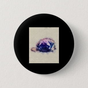 Badge Rond 5 Cm Carlin Puppy croquis Carlin Amoureux de les chiens
