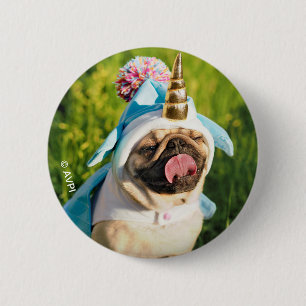 Badge Rond 5 Cm Carlin Unicorn