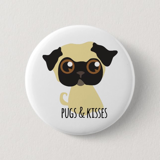 Badge Rond 5 Cm Carlins et baisers (Devant)