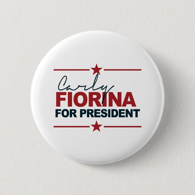 Badge Rond 5 Cm Carly Fiorina pour le président signature 2016 (Devant)