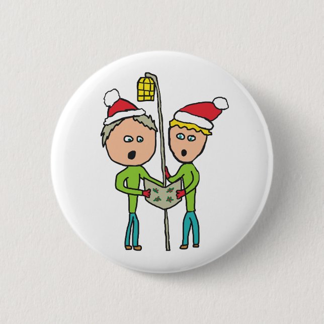 Badge Rond 5 Cm Carol Singing (Devant)