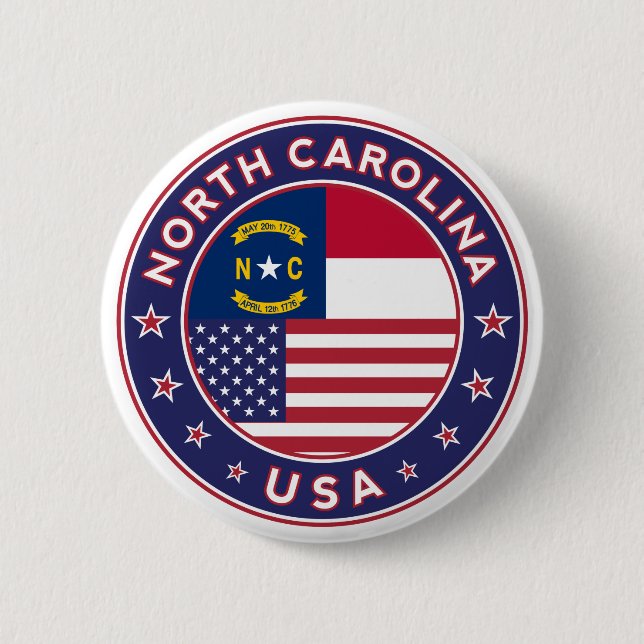 Badge Rond 5 Cm Caroline du Nord (Devant)