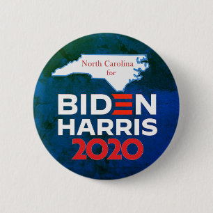 Badge Rond 5 Cm Caroline du Nord pour Biden Harris 2020