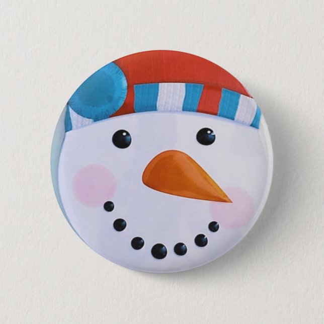 Badge Rond 5 Cm Carotte de neige Nez Noël hiver (Devant)