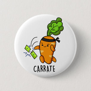 Badge Rond 5 Cm Carotte drôle Carotte Karate Pun