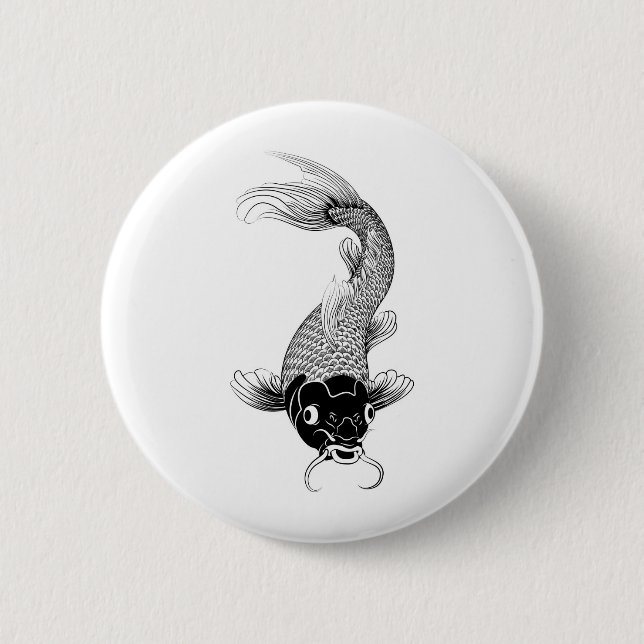 Badge Rond 5 Cm carpe de koi (Devant)