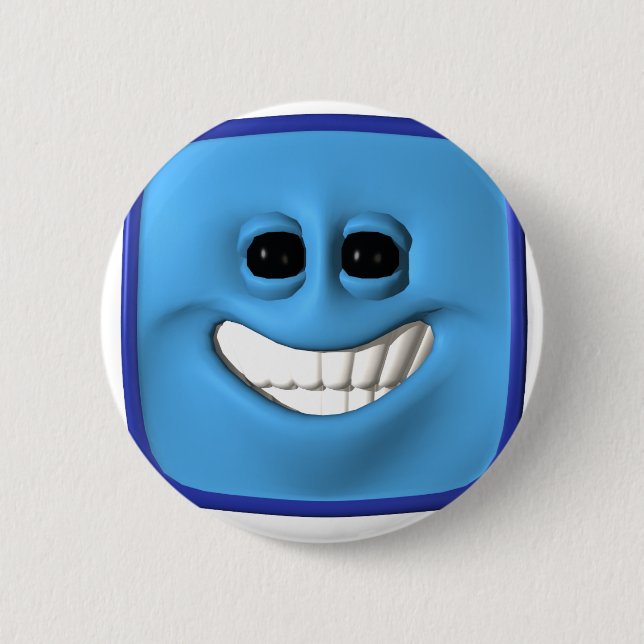 Badge Rond 5 Cm carré de bleu (Devant)