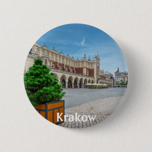 Badge Rond 5 Cm Carré principal dans la vieille ville de Cracovie,