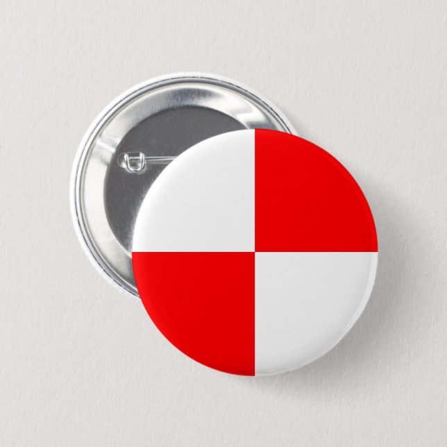 Badge Rond 5 Cm Carré simple Motif rouge blanc Checker (Devant & derrière)