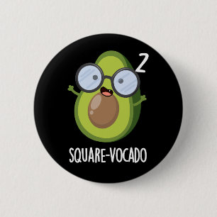 Badge Rond 5 Cm Carré-vocado Drôle Avocado Pun Dark BG