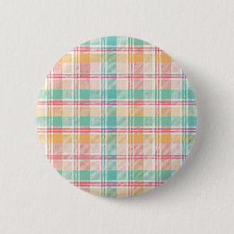 Badge Rond 5 Cm Carreaux Vichy Multicolores