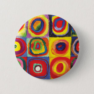 Badge Rond 5 Cm Carrés avec cercles concentrés Hiroaki Takahashi