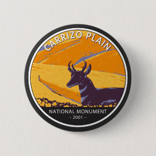 Badge Rond 5 Cm Carrizo Plain Monument National Cercle Vintage