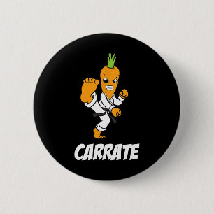 Badge Rond 5 Cm Carrot Karate Kids Black Belt Karate Uniforme Carr