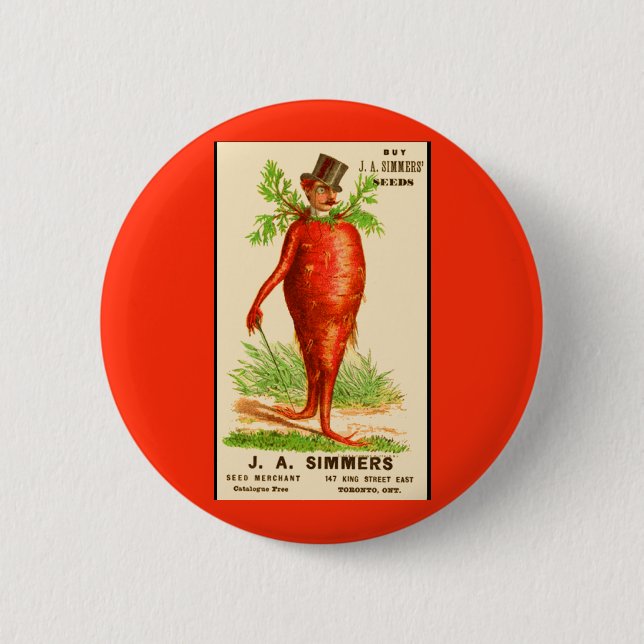 Badge Rond 5 Cm carrot man Victorian (Devant)