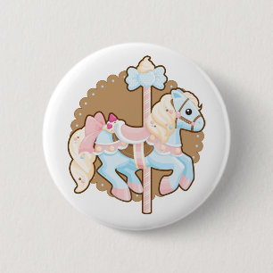Badge Rond 5 Cm Carrousel de crème glacée