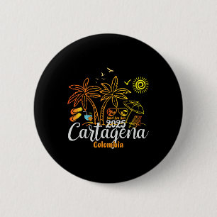 Badge Rond 5 Cm Cartagena Colombie Vacances en Famille 2025 Croisi