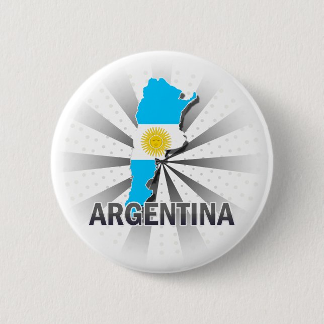 Badge Rond 5 Cm Carte 2,0 de drapeau de l'Argentine (Devant)