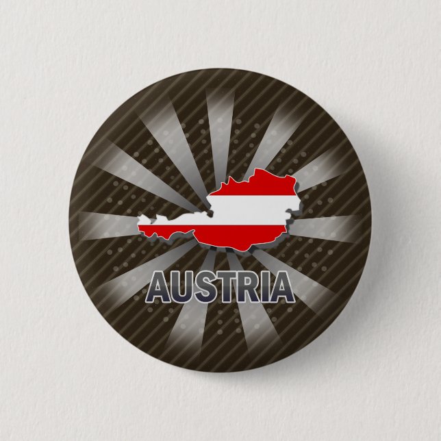 Badge Rond 5 Cm Carte 2,0 de drapeau de l'Autriche (Devant)