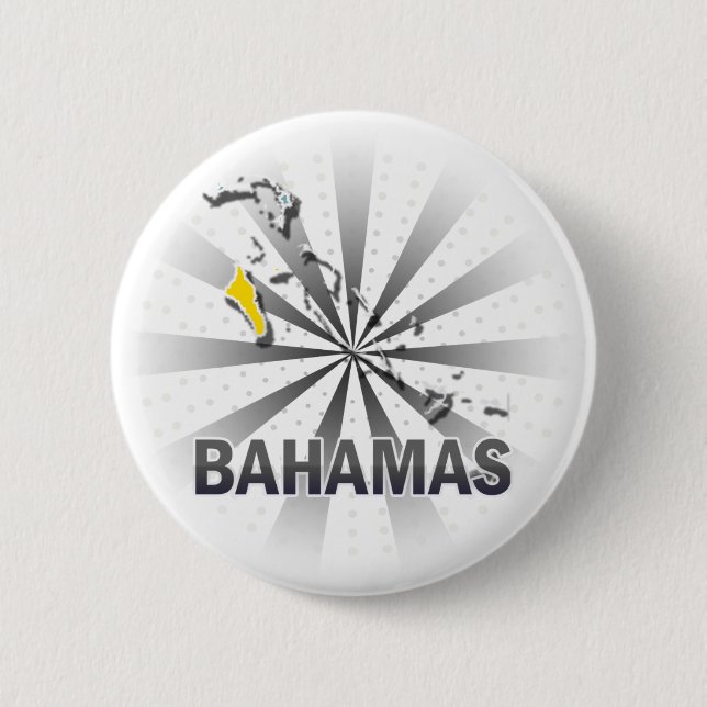 Badge Rond 5 Cm Carte 2,0 de drapeau des Bahamas (Devant)