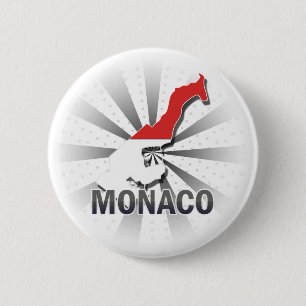 Badge Rond 5 Cm Carte 2,0 de drapeau du Monaco