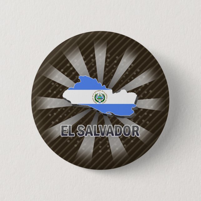 Badge Rond 5 Cm Carte 2,0 de drapeau du Salvador (Devant)