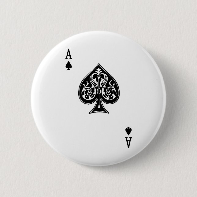 Badge Rond 5 Cm Carte Ace Poker (Devant)