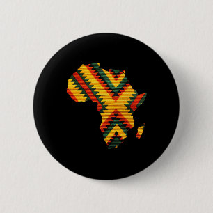 Badge Rond 5 Cm Carte Africaine Kente Art Motif Hommes Femmes Blac