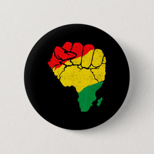 Badge Rond 5 Cm Carte africaine Poing Unité Fierté Juneteenth Mois