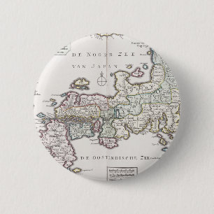Badge Rond 5 Cm Carte antique du Japon 1769