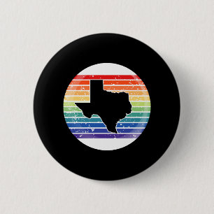 Badge Rond 5 Cm Carte arc-en-ciel Design pour LGBTQIA Texan fier