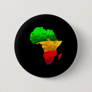 Badge Rond 5 Cm Carte d'Afrique fière verte jaune rouge fierté afr