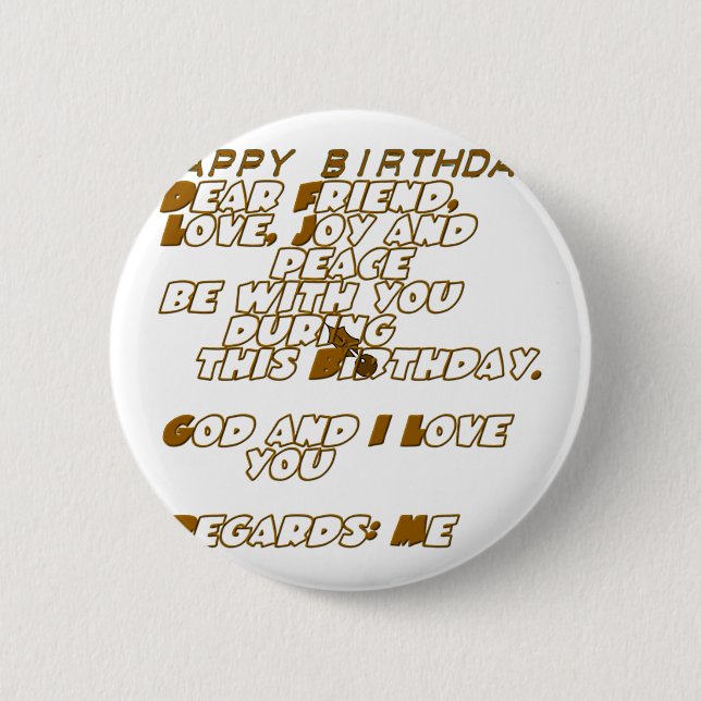 Badge Rond 5 Cm Carte d'anniversaire pour un ami chrétien (Devant)