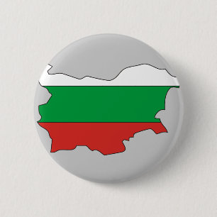 Badge Rond 5 Cm Carte de drapeau de la Bulgarie