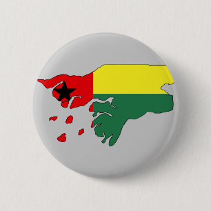Badge Rond 5 Cm Carte de drapeau de la Guinée-Bissau