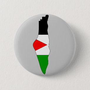 Badge Rond 5 Cm Carte de drapeau de la Palestine