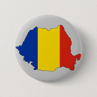 Badge Rond 5 Cm Carte de drapeau de la Roumanie
