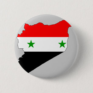 Badge Rond 5 Cm Carte de drapeau de la Syrie
