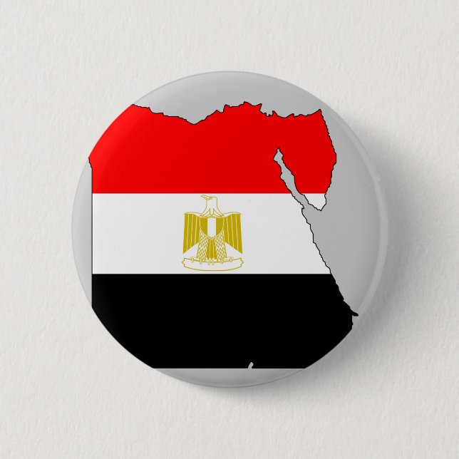 Badge Rond 5 Cm Carte de drapeau de l'Egypte (Devant)
