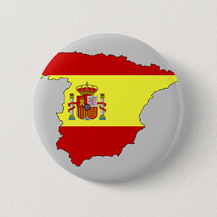 Badge Rond 5 Cm Carte de drapeau de l'Espagne
