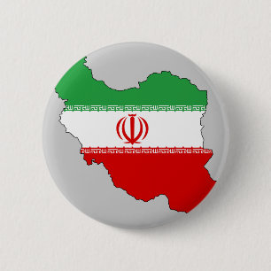 Badge Rond 5 Cm Carte de drapeau de l'Iran