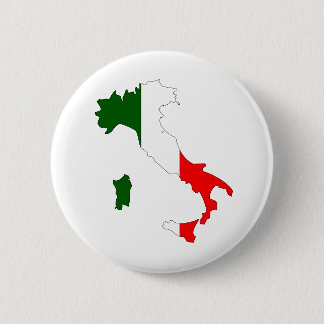 Badge Rond 5 Cm Carte de drapeau de l'Italie normale (Devant)