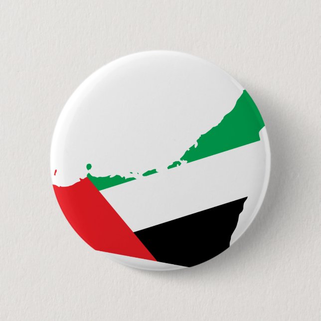 Badge Rond 5 Cm Carte de drapeau des EAU (Devant)