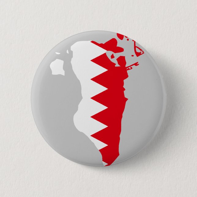 Badge Rond 5 Cm Carte de drapeau du Bahrain (Devant)
