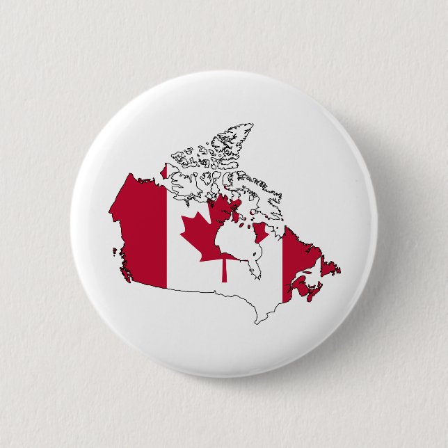 Badge Rond 5 Cm Carte de drapeau du Canada normale (Devant)