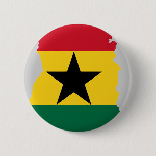 Badge Rond 5 Cm Carte de drapeau du Ghana